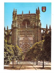 Spain Saville Cathedral Conception Savilla Church Gates 1965 4X6 Postcard