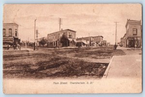 Chamberlain South Dakota SD Postcard Main Street Exterior Building c1905 Vintage