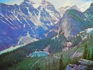 Lakes In The Clouds Lake Agnes Banff Nat .Park Canada Chrome Vintage Postcard
