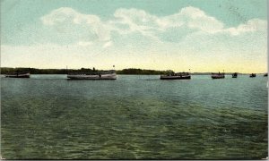 Postcard PA Steamers & Boats on Lake Erie - Publ. Harry H. Hamm No.2406 1908 M10