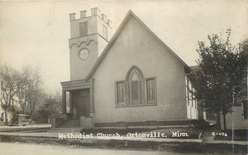 RPPC  ORTONVILLE, Minnesota  MN   METHODIST CHURCH  Big Stone County  Postcard