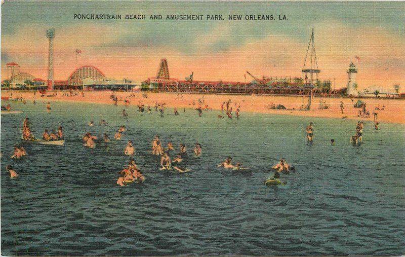 Amusement Park 1940s Ponchartrain Beach Lake New Orleans Louisiana 10838