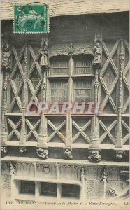 Old Postcard Le Mans Details of the House of the Queen Berengere