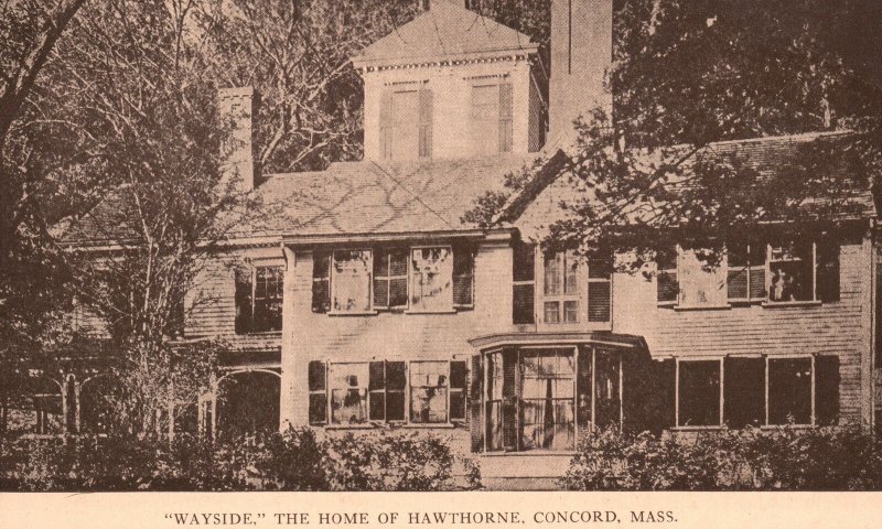 Vintage Postcard Wayside House Home Of Hawthorne Landmark Concord Massachusetts