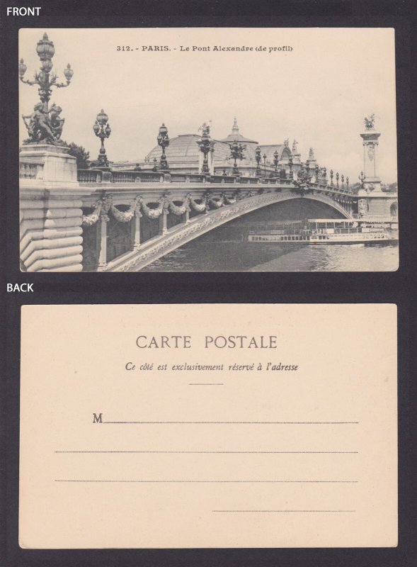 FRANCE, Postcard, Paris, Pont Alexandre III