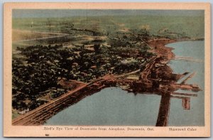 Postcard Deseronto Ontario c1920s Bird’s Eye View from Airoplane Aerial Hastings