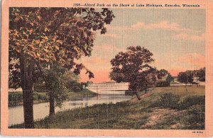 Postcard BRIDGE SCENE Kenosha Wisconsin WI AJ2289