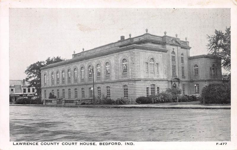 Lawrence County Court House, Bedford, Indiana, Early Postcard, Unused