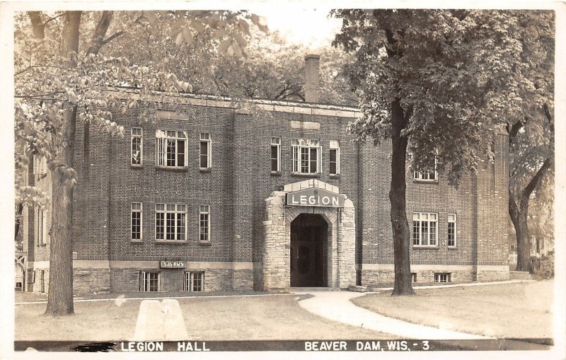 G15/ Beaver Dam Wisconsin RPPC Postcard c1950s American Legion Hall