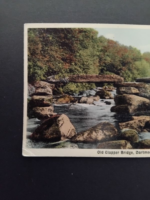 OLD CLAPPER BRIDGE, Dartmeet, Devon, England postcard