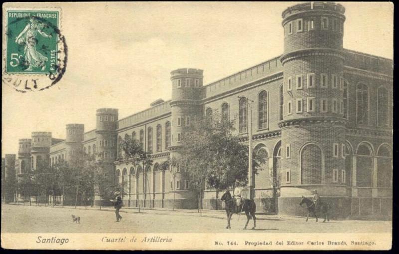 chile, SANTIAGO, Cuartel de Artilleria (1908)