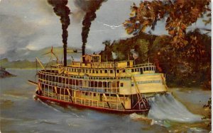 Unidentified River Steamship Painting Ferry Boat Ship 