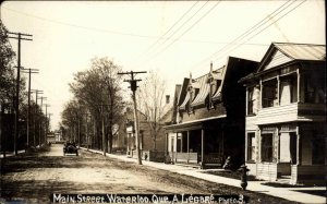 Waterloo Quebec Main St. A Legare c1920s Real Photo Postcard