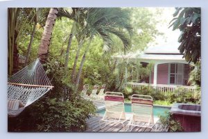 Poolside Papa's Hideaway Hotel Key West Florida FL UNP Chrome Postcard P1