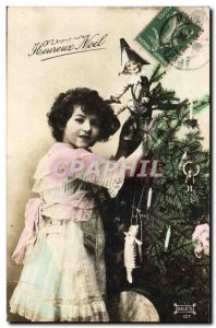 Old Postcard Fantasy Children Doll Happy Christmas