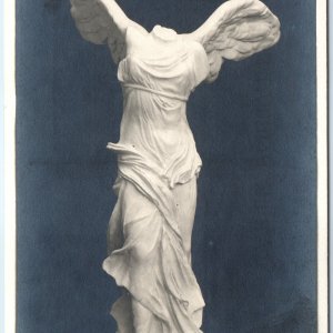 c1910s Paris, France RPPC La Victoire de Samothrace Louvre Museum Statue A336