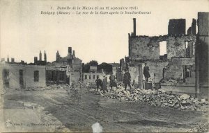 France Marne battle 1914 Revigny railway street after the bombardment ww1