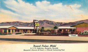 Mesquite Nevada Desert Palms Motel Swimming Pool Colorpicture Postcard 21-8361