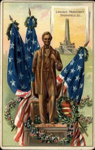 Tuck Abe Abraham Lincoln's Birthday Springfield Illinois Monument c1910 Postcard