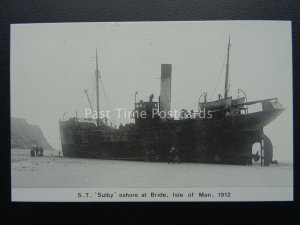 Isle of Man Shipping Disaster S.T. SULBY (1) 1912 c1980s Postcard by Mannin