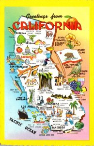 California Greetings With Map