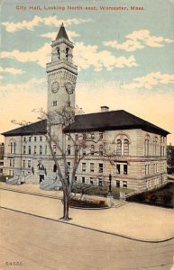 City Hall North East - Worcester, Massachusetts MA Postcard
