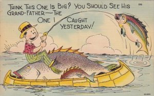 Fishing Humour Think This One Is Big 1941