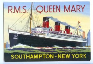 LN1091 - Cunard Liner - Queen Mary , built 1936 - postcard