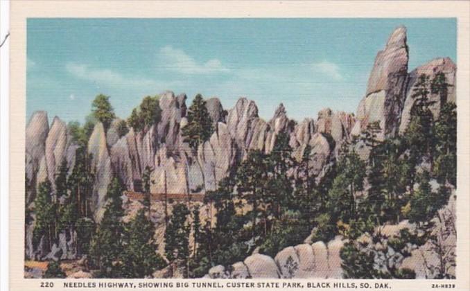 South Dakota Black Hills Needles Highway Showing Big Tunnel Custer State Park...