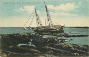 C-1910 CAPE PURPOISE MAINE Wreck Goat Island Point Fletcher postcard 5167