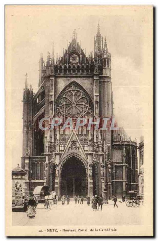 Metz Old Postcard New portal of the cathedral
