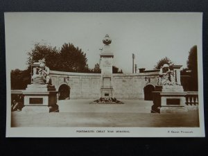 Hampshire PORTSMOUTH Great War Memorial c1920s RP Postcard by F. Garrett