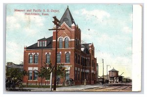 Missouri & Pacific R. R. Depot Hutchinson Kans. Kansas c1910 Postcard