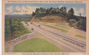 Tennesse Smorky Mountain National Parking Area At Newfound Gap As Seen From T...