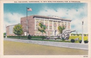 High School Harrisonburg Virginia With World War Memorial Park In Foreground