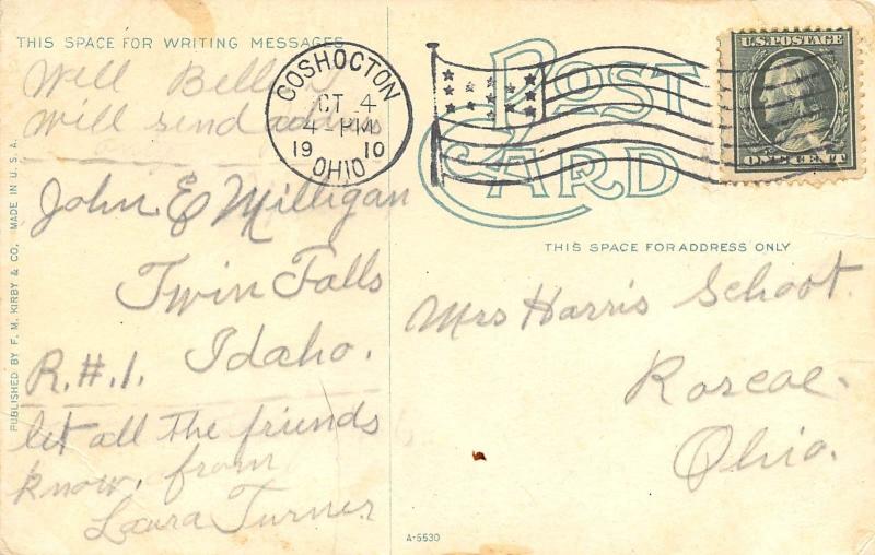 Coshocton Ohio 1910 Postcard Carnegie Library