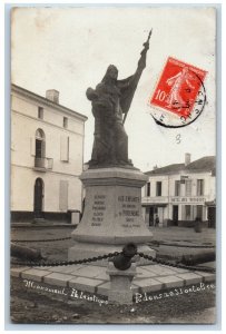 Gironde France Postcard Patriotic Monument Hotel Des Voyageurs 1908 RPPC Photo