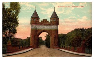 Antique Memorial Arch, Hartford, CT Postcard