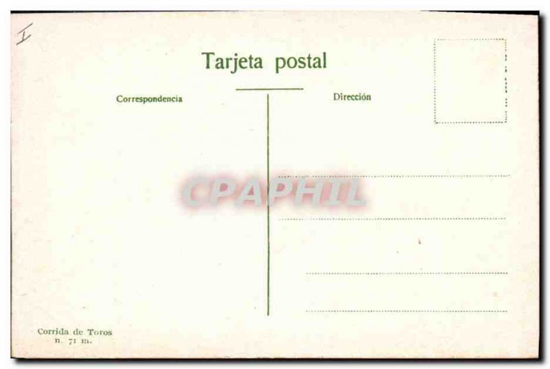 Postcard Old Bulls Bullfight Race