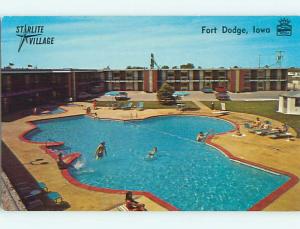 Unused Pre-1980 STARLITE VILLAGE MOTEL & POOL Ft. Fort Dodge IA u5801@