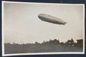 Mint Germany Real Picture Postcard Airship Graf Zeppelin LZ 127 From Village