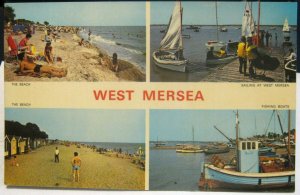 England West Mersea The Beach Sailing Fishing Boats - posted 1980