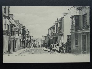 Cornwall HELSTON Meneage Street, Animated Scene c1902 UB Postcard by Valentine