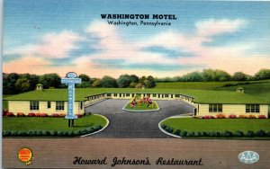 1940s Washington Motel & Howard Johnson's US Rte. 40 Washington PA Postcard