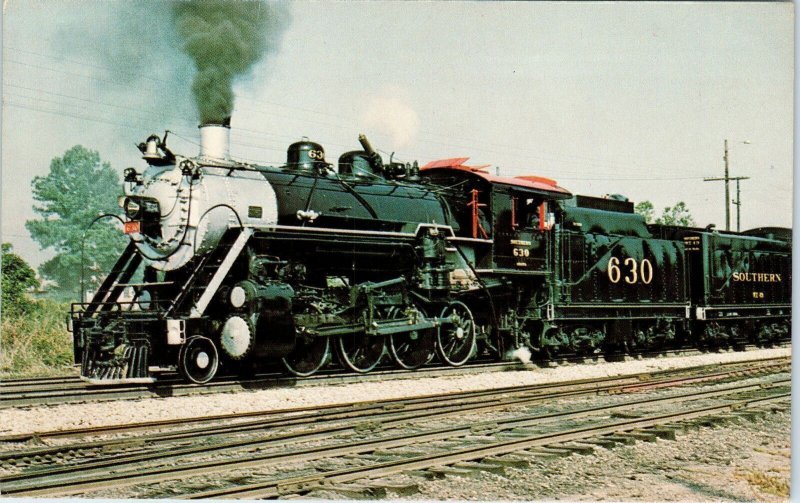 Vintage Southern Railway's Steam Locomotive 630 Postcard Atlanta-Toccoa  A1 