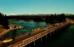 USA Fishing Bridge Yellowstone National Park Wyoming Chrome Postcard 03.98