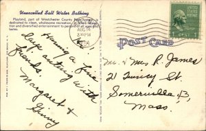 Rye Beach New York Playland Beach & Pier c1930-50s Real Photo Vintage Postcard