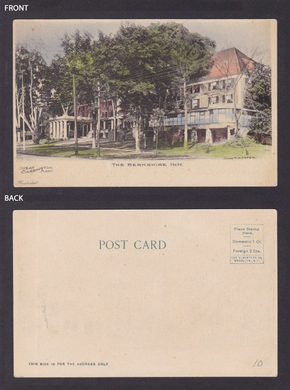 Postcard, United States, Great Barrington MA, The Berkshire Inn