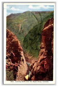 View Down Into Royal Gorge Colorado CO UNP WB Postcard W22
