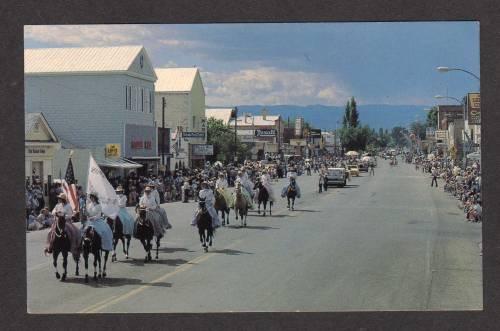 NV Lyon County Parade Horses YERINGTON NEVADA Postcard